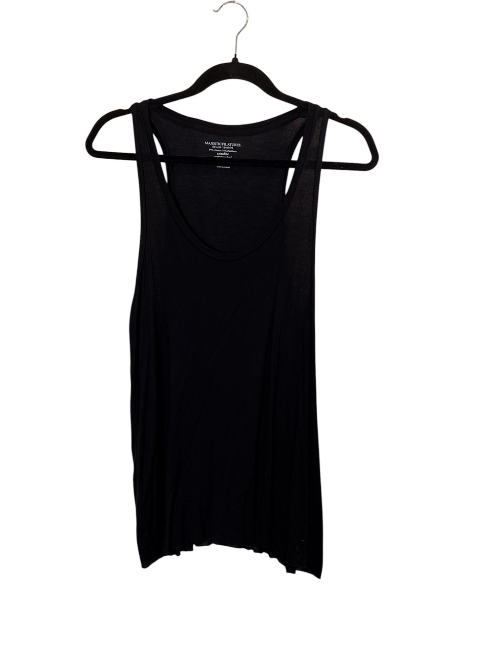 Majestic Filatures Deeluxe Extrafine Superwashed Black Racerback Tank sz S